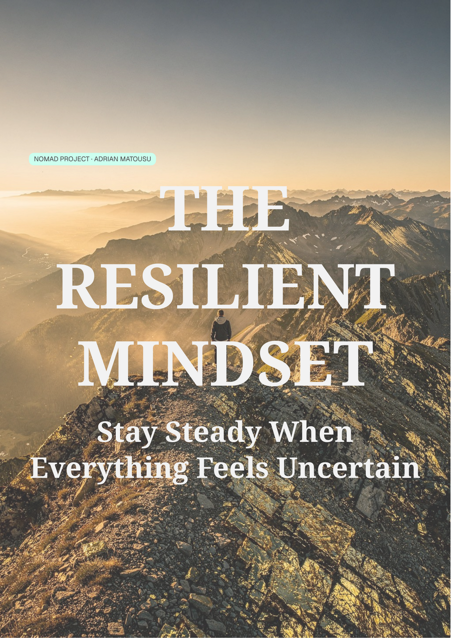 Cover of THE RESILIENT MINDSET, a guide by Adrian Matousu